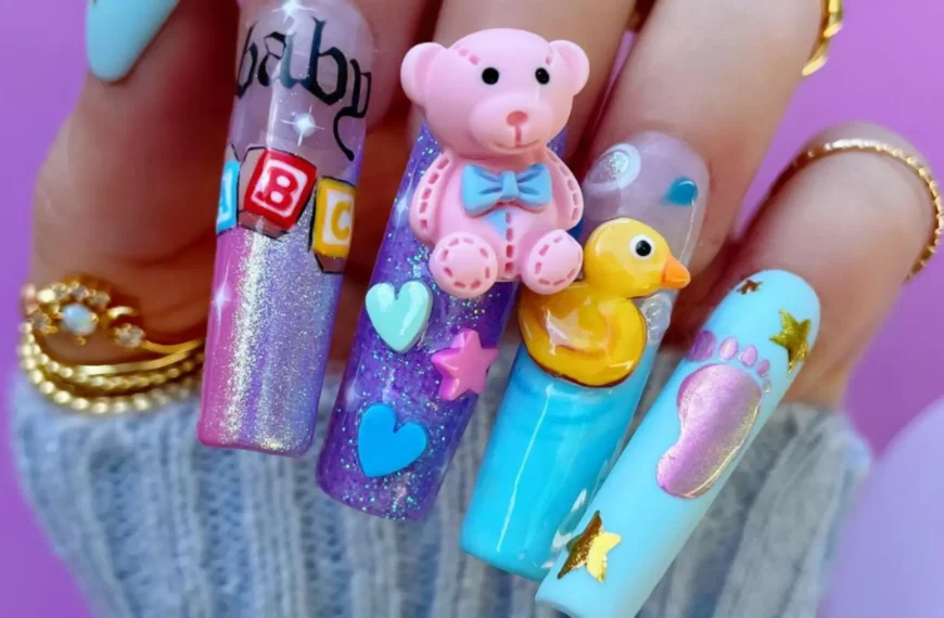 Gender Reveal nails