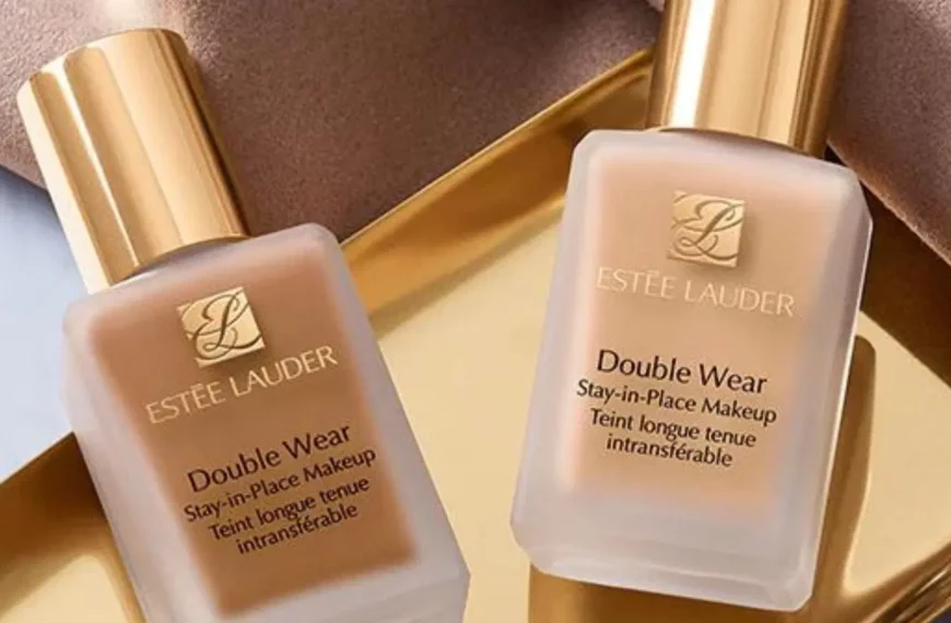 two bottles of Estee Lauder Double Wear Foundation